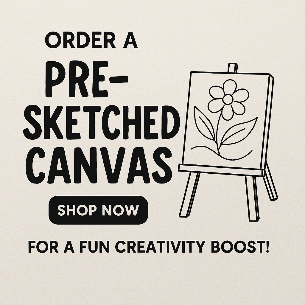 Pre - Sketched Canvas hand drawn design by Art with angel