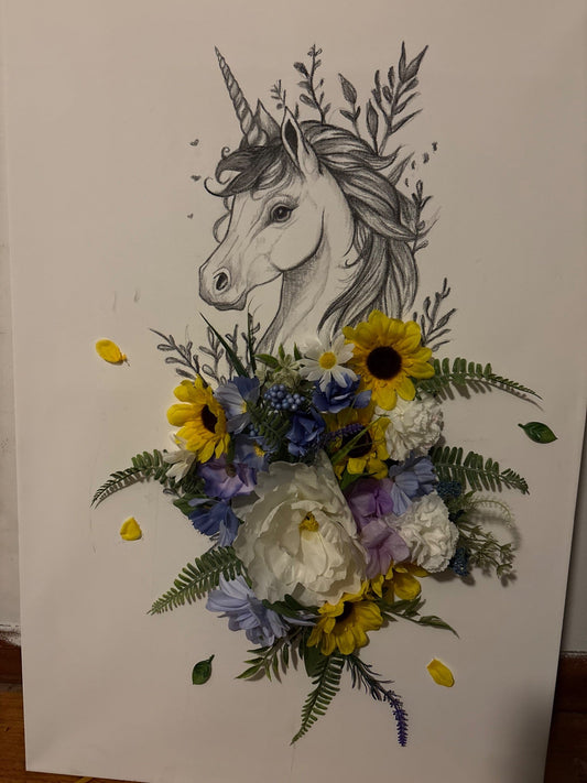 Botanical Unicorn — Collected Commission hand drawn design by Art with angel