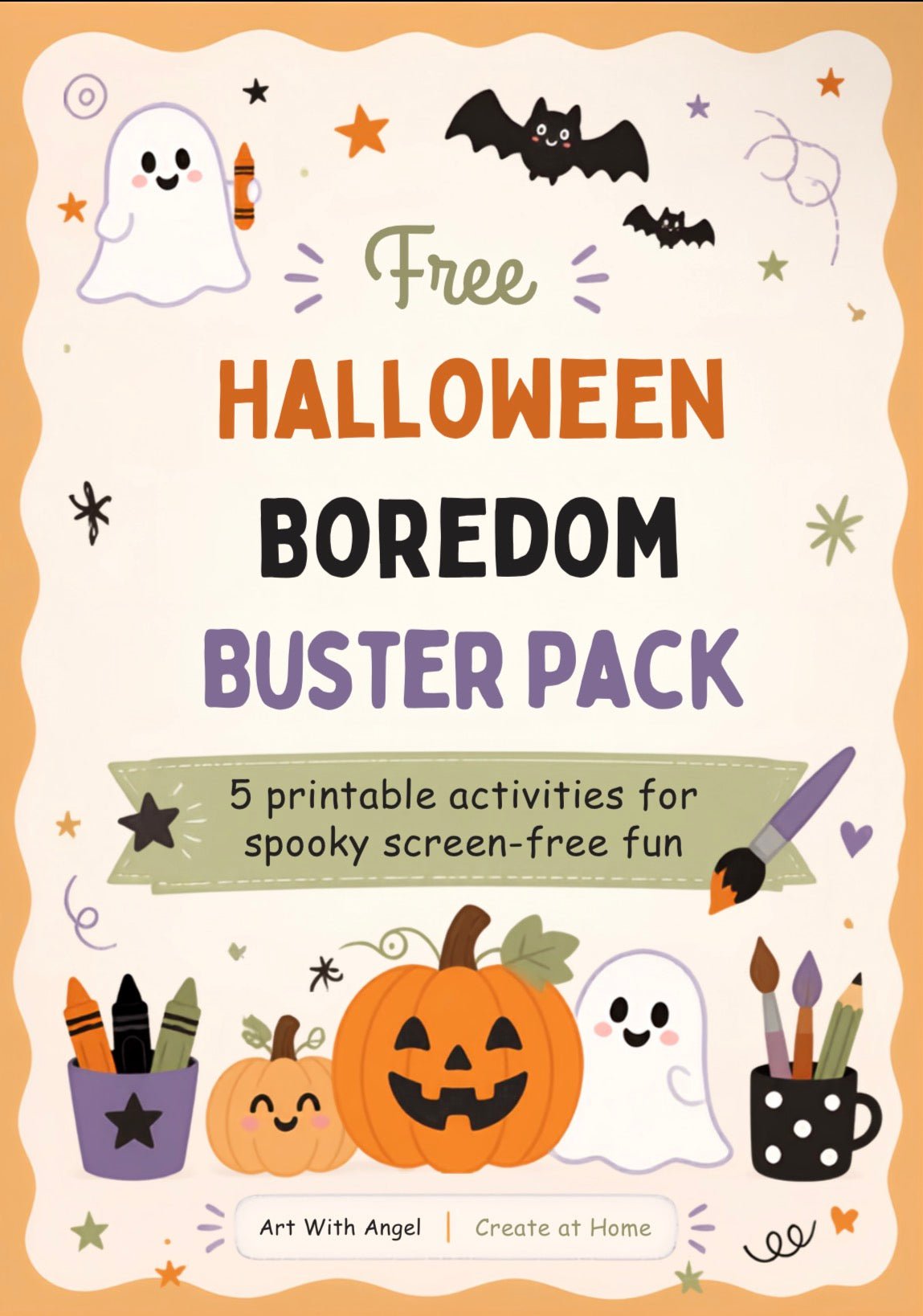 Free Halloween Boredom Buster Pack hand drawn design by Art with angel