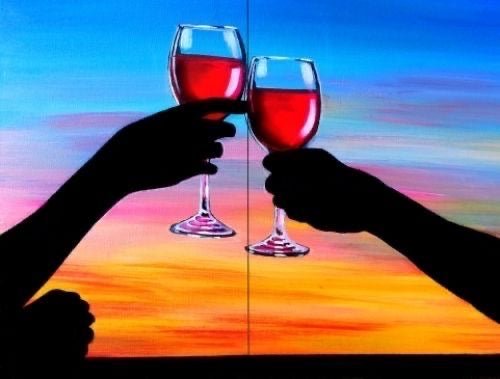 Jan 27th @6:30 wine and tapas hand drawn design by Art with angel