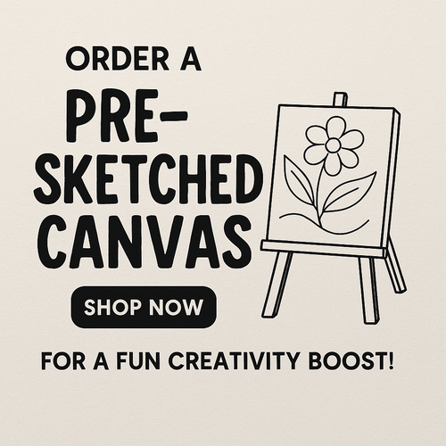 Pre - Sketched Canvas hand drawn design by Art with angel