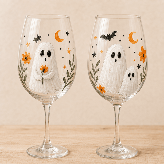 Spooky Cute — Wine Glass Experience hand drawn design by Art with angel